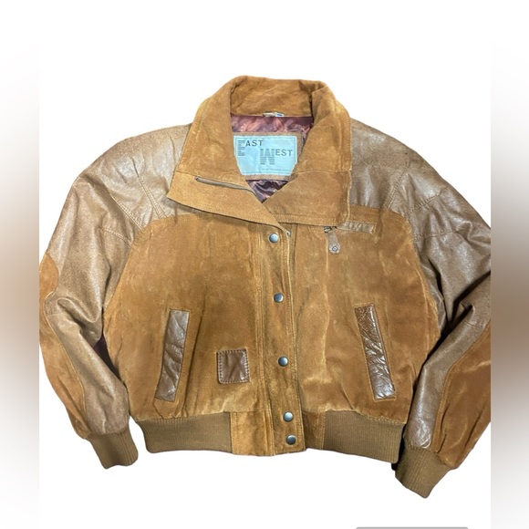 Vintage east west 
suede leather bomber
jacket euc - Picture 2 of 16